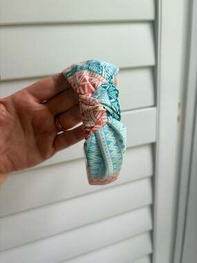 Geometric Print Knotted Fabric Headband